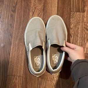 gray slip on vans